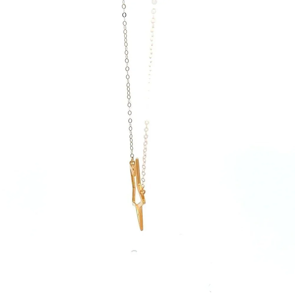 18K Gold Necklace Chain Cable Link Star Pendant 1.37 grams - Picture 3 of 9